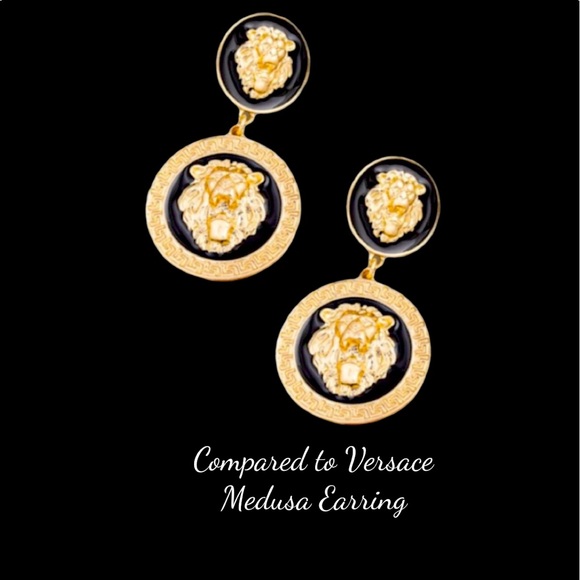 🆕Luxe ”Medusa” Black/Gold Fashion Statement Jewelry - Picture 3 of 8